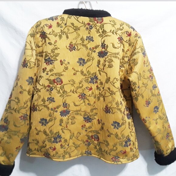 April Cornell For Cornell Trading Heavy Cotton Embroidered Floral Coat Jacket S - Picture 7 of 8